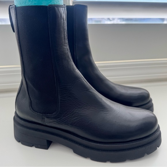 Dune London Women’s Chunky Chelsea Black Boot Leather EU Size 40 (9/9.5) $225 - Picture 3 of 9